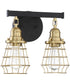 Thatcher 2-Light Bath Vanity Light Flat Black/Satin Brass