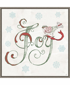 Framed Christmas Season VII by Daphne Brissonnet Canvas Wall Art Print (30  W x 30  H), Sylvie Greywash Frame