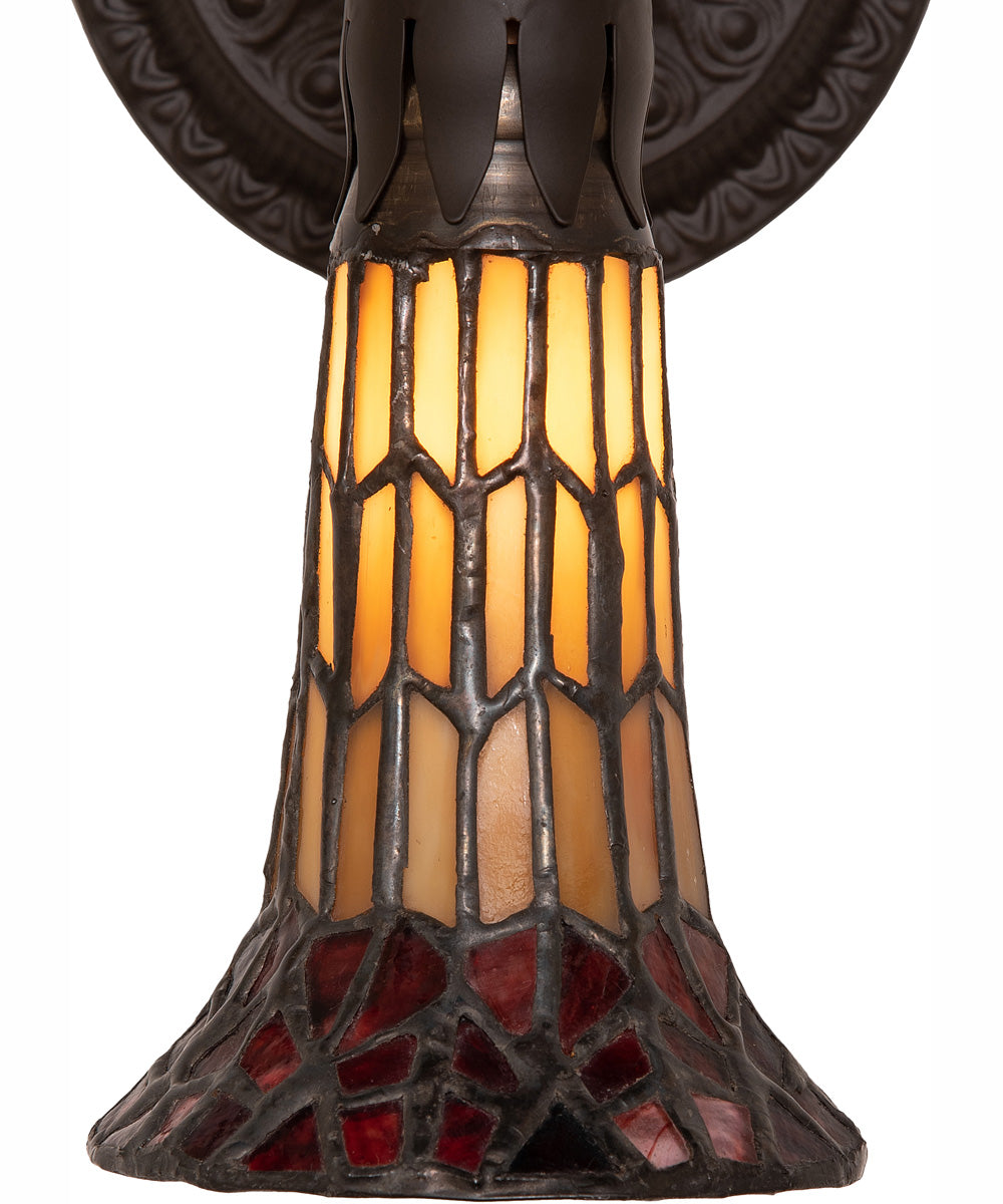 5.5" Wide Stained Glass Pond Lily Wall Sconce