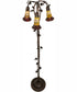 58" High Stained Glass Pond Lily 3 Light Floor Lamp