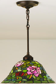 12"W Tiffany Rosebush Pendant