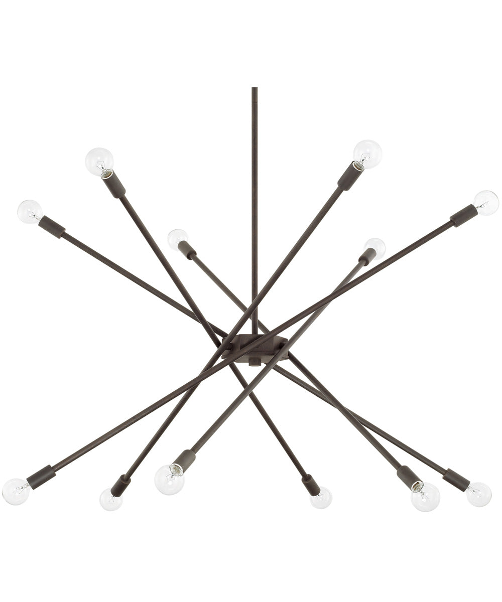 12-Light Chandelier In Nordic Grey
