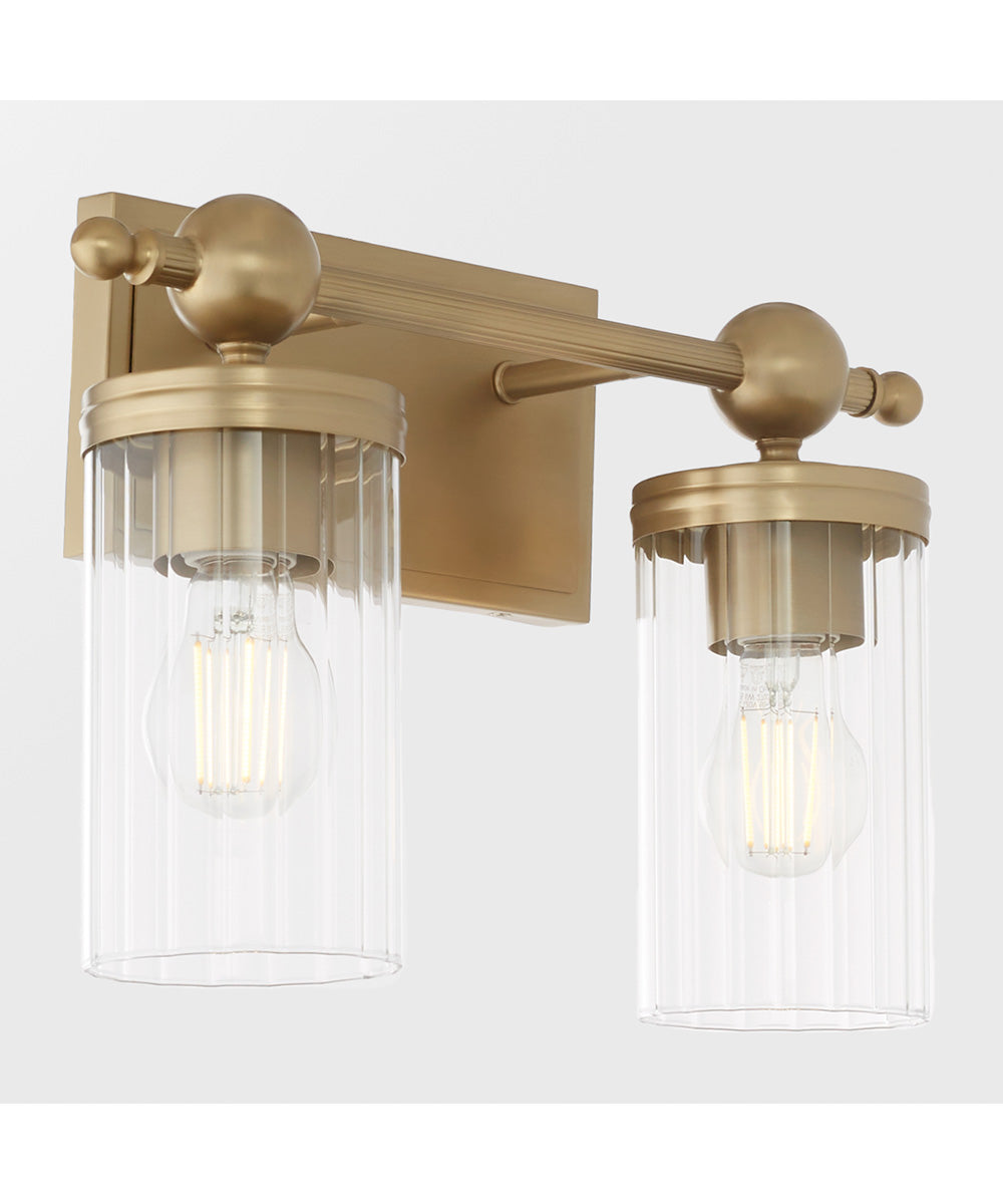 Tamara Day's Lee Boulevard 2-light Bath Vanity Light Aged Brass
