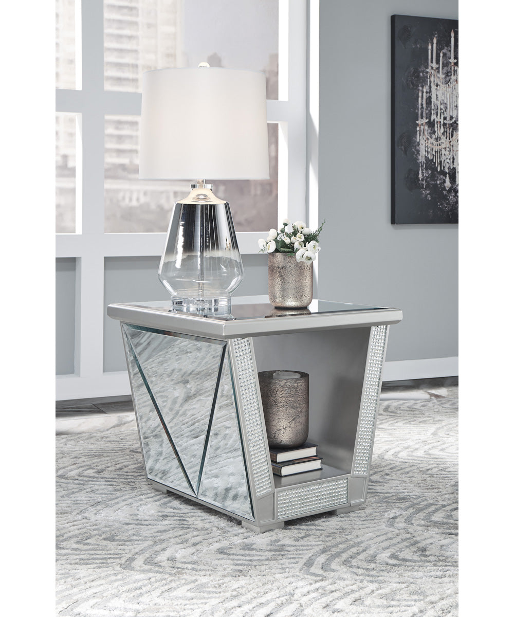 23"H Fanmory Square End Table Silver