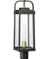 Walcott  1-Light  with Brasstone Accents Clear Glass Transitional Outdoor Post Light Antique Bronze
