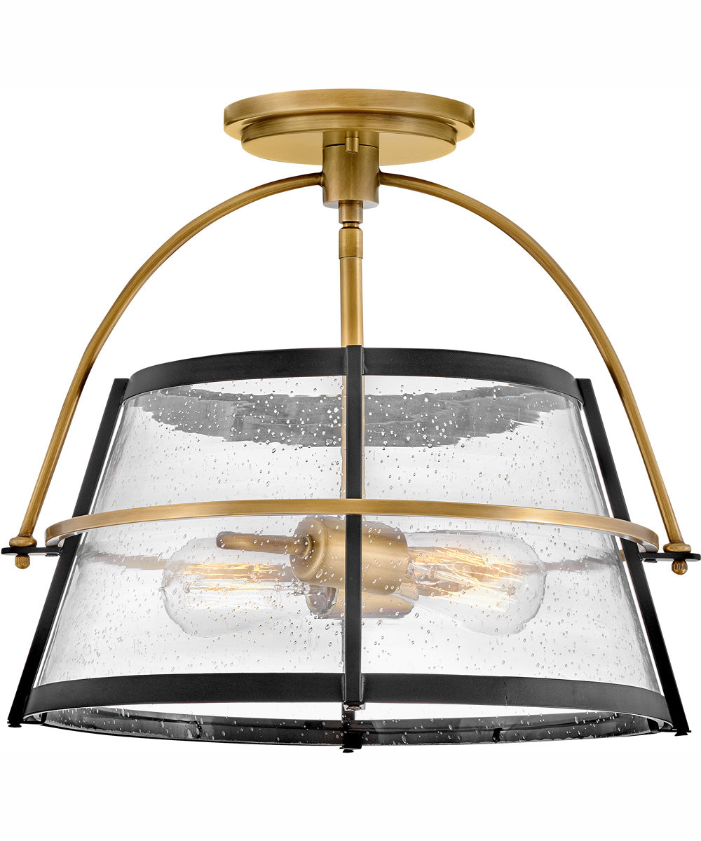 Tournon 2-Light Medium Semi-Flush Mount in Heritage Brass