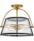 Tournon 2-Light Medium Semi-Flush Mount in Heritage Brass