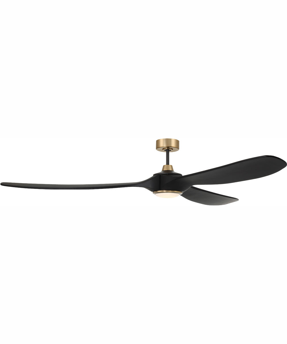 72" Envy 1-Light Indoor/Outdoor Ceiling Fan Flat Black/Satin Brass