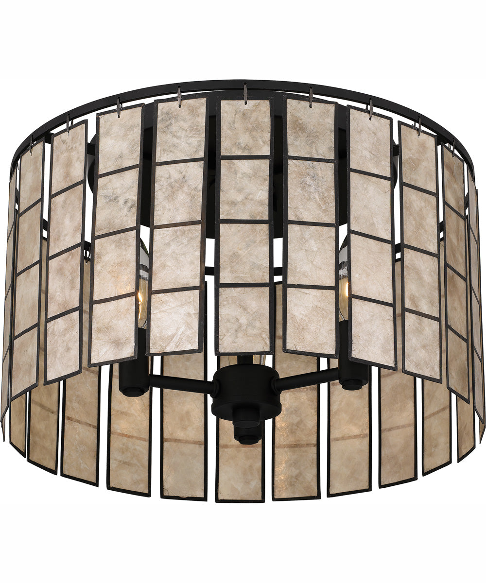 Seigler Medium 3-light Semi Flush Mount Matte Black