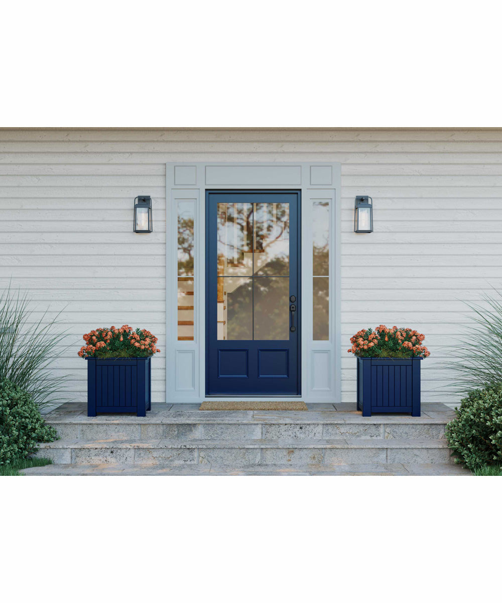 Walcott 1-Light Modern Farmhouse Outdoor Medium Wall Lantern Textured Black