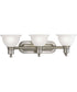 Madison 3-Light Etched Glass Traditional Bath Vanity Light Brushed Nickel