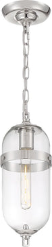 6"W Fathom 1-Light Pendant Polished Nickel / Clear