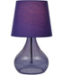 Jamie 1-Light Table Lamp Purple Glass Body/Purple Fabric Shade
