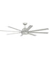 Rush 65" 1-Light Ceiling Fan (Blades Included) Painted Nickel