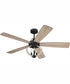 52" Reese 3-Light Ceiling Fan Flat Black