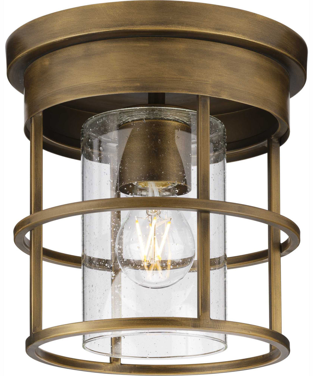 Burgess 1-Light Modern Farmhouse Flush Mount Aged Bronze