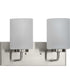 Merry 2-Light Etched Glass Transitional Style Bath Vanity Wall Light Brushed Nickel