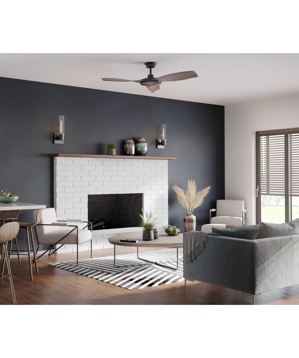 Clarion 1-Light Clear Glass Modern Style Bath Vanity Wall Light Matte Black