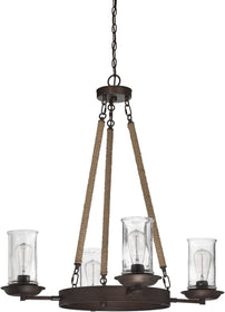 32"W Thornton 4-Light Up/Down Chandelier Aged Bronze