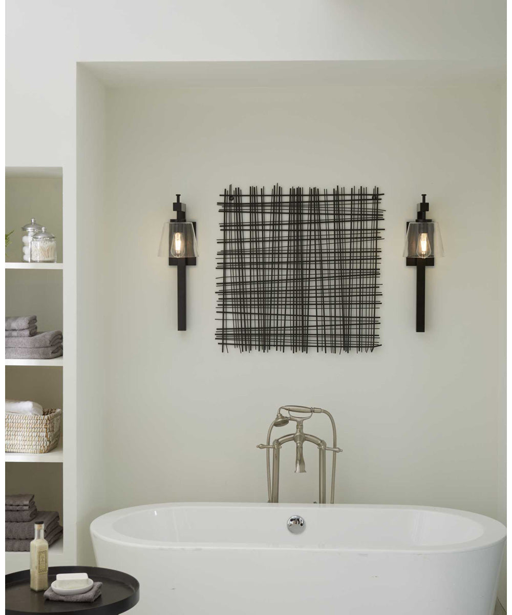 Saffert 1-Light New Traditional Clear Glass Wall Light Matte Black