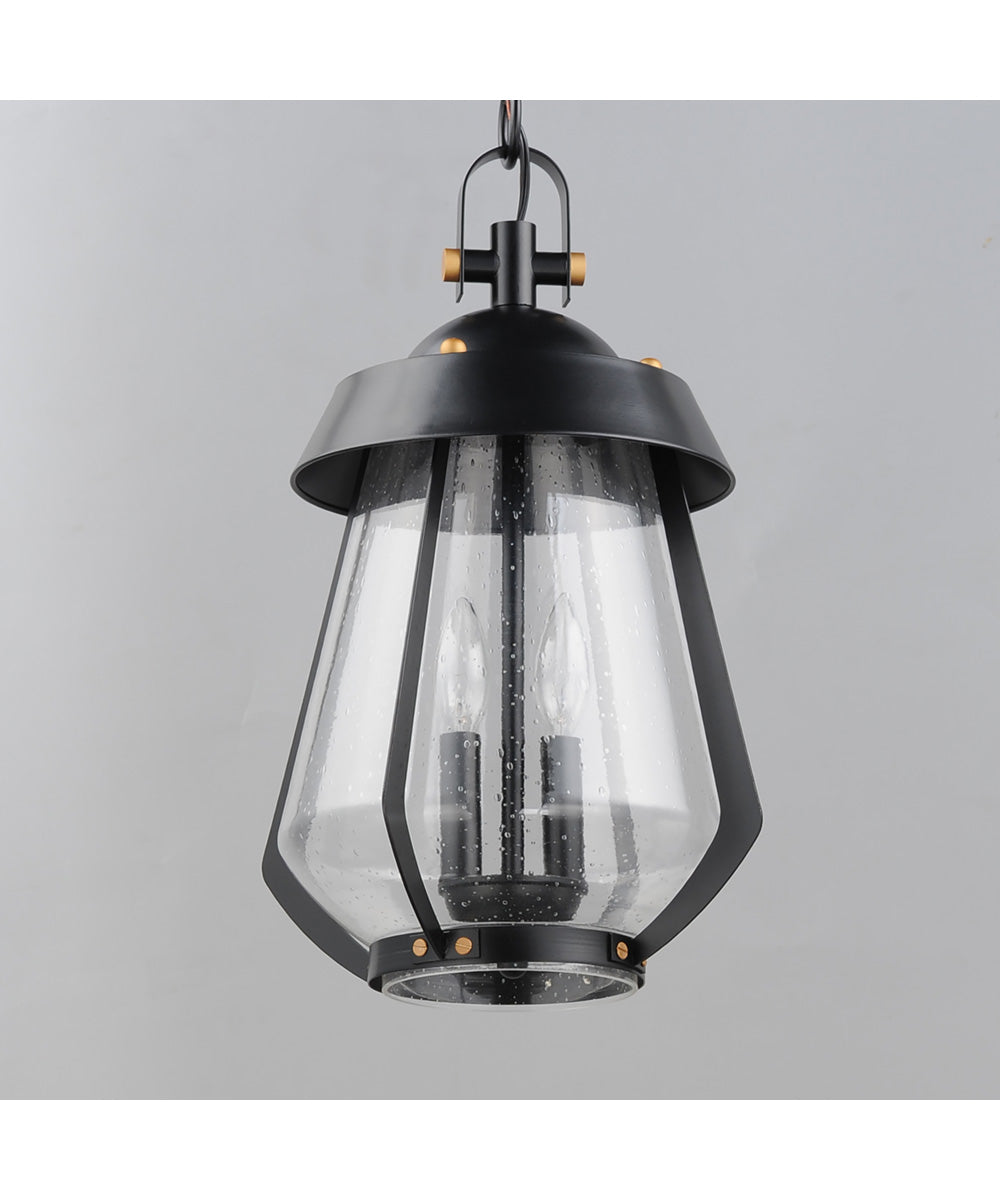 Mariner Large 2-Light Outdoor Pendant Black / Antique Brass