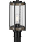 Whitmire 1-Light Farmhouse Clear Seeded Glass Outdoor Post Light Matte Black
