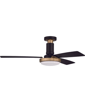 Manning 1-Light Specialty Ceiling Fan (Blades Included) Flat Black / Satin Brass