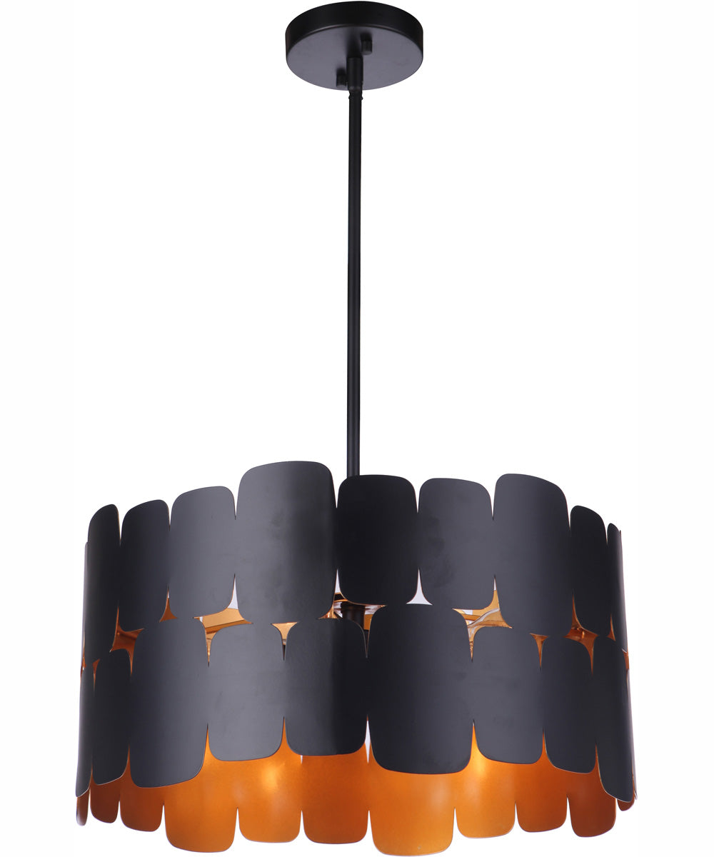 Sabrina 1-Light Convertible Semi Flush Flat Black / Gold Luster