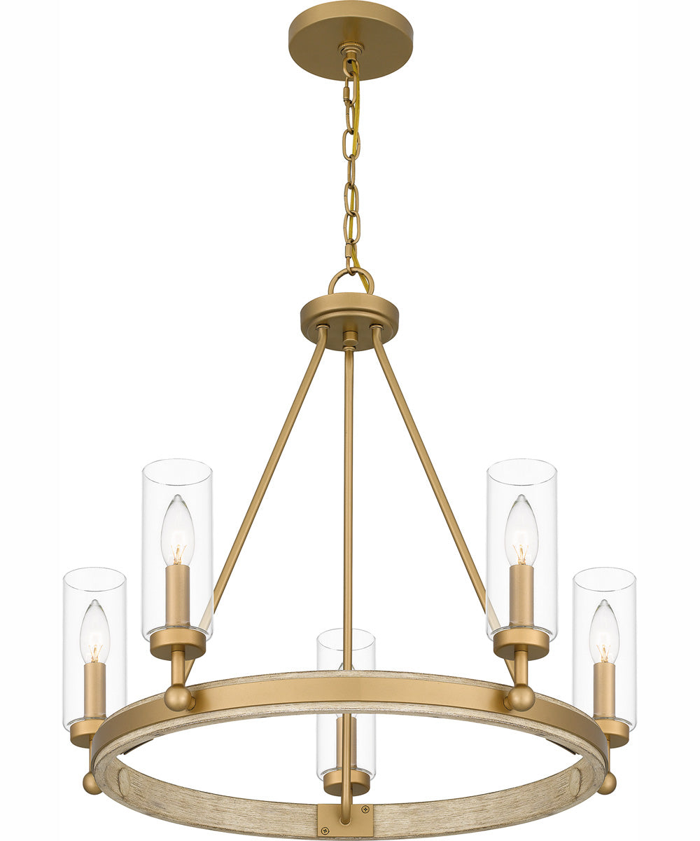 Kelleher 5-light Chandelier Nouveau Painted Weathered Brass