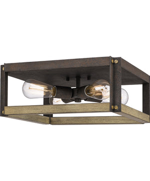Finn 4-light Flush Mount Rustic Black