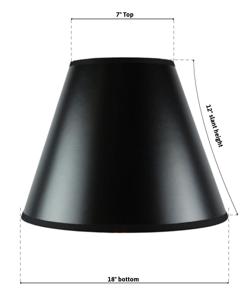 14"W x 11"H SLIP UNO FITTER Bold Black with True Gold Lining Hard Back Empire Lampshade