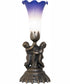 13" High Blue/White Tiffany Pond Lily Twin Cherub Accent Lamp