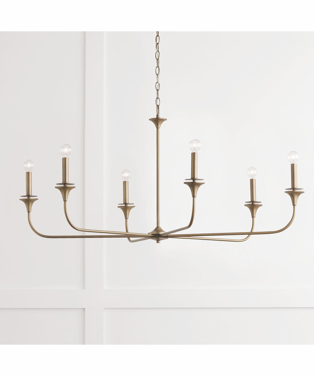Presley 6-Light Chandelier Aged Brass