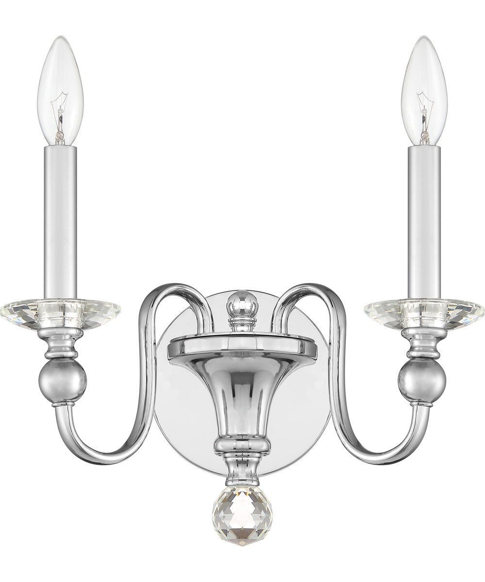 Mila Small 2-light Wall Sconce Polished Chrome