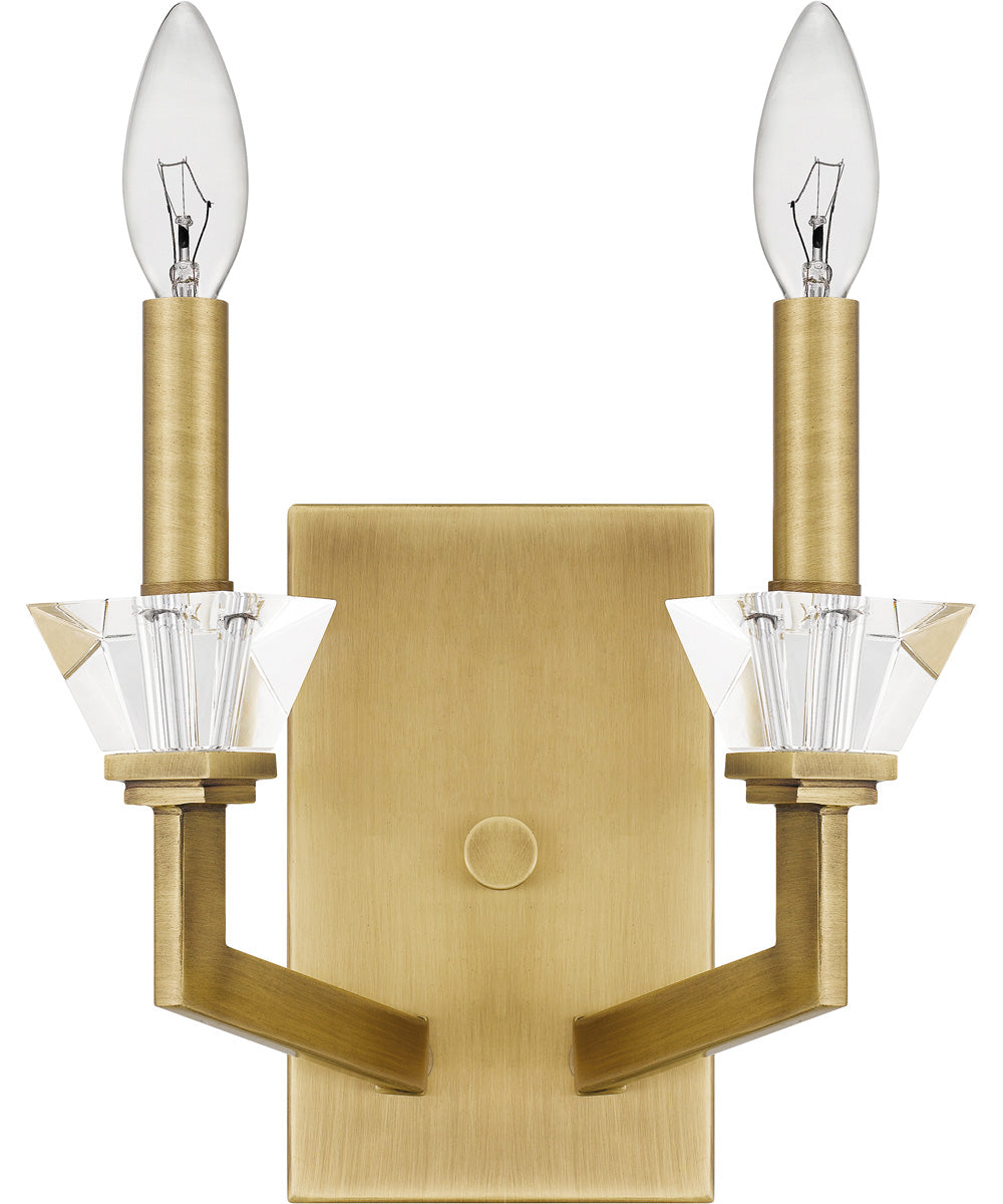 Lottie Small 2-light Wall Sconce Aged Brass