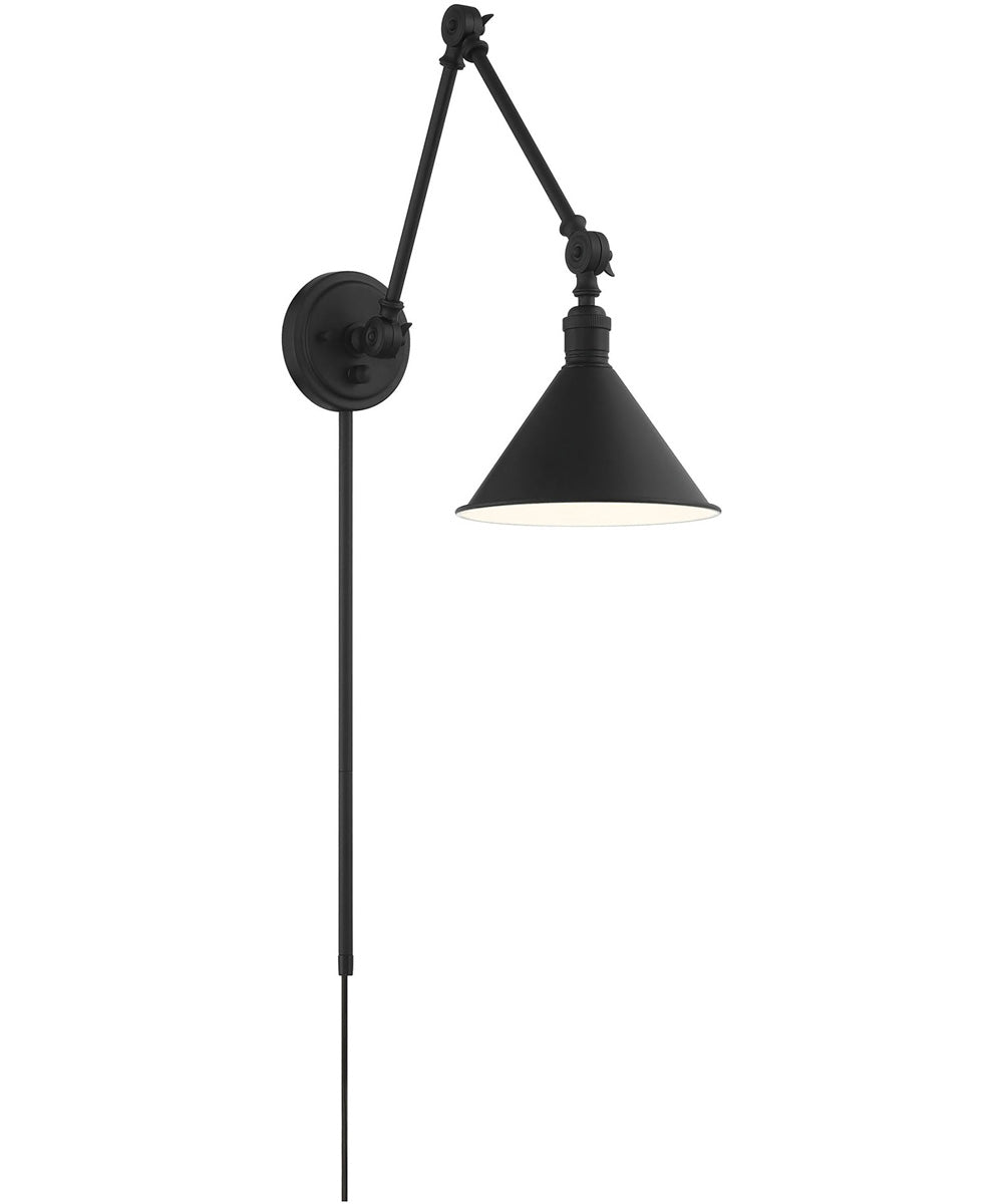Delancey 1-Light Plug-In Portable Wall Matte Black