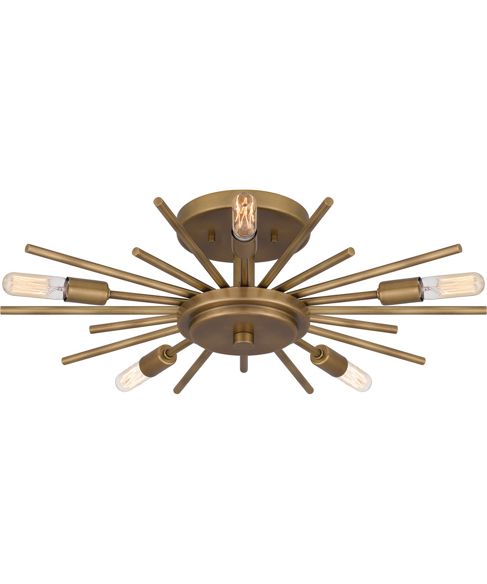 Quoizel Semi-Flush Mount Extra Large 5-light Semi Flush Mount Weathered Brass