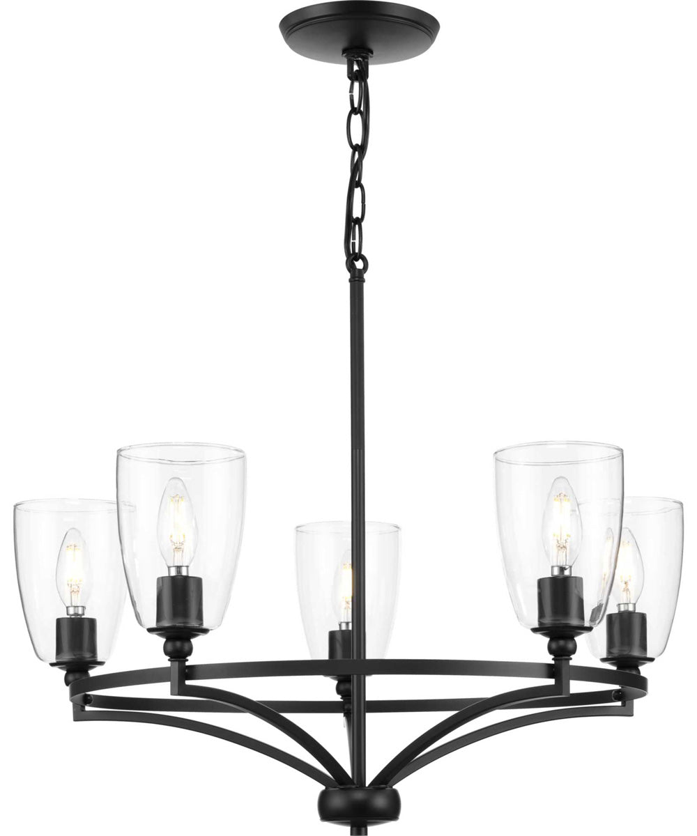 Parkhurst 5-Light New Traditional Clear Glass Chandelier Light Matte Black