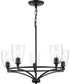 Parkhurst 5-Light New Traditional Clear Glass Chandelier Light Matte Black