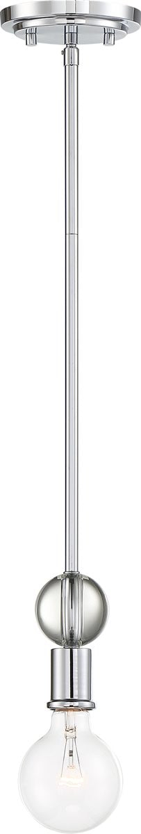 5"W Bounce 1-Light Pendant Polished Nickel