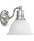 Madison 1-Light Etched Glass Traditional Bath Vanity Light Brushed Nickel