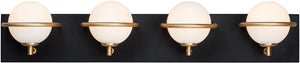 27"W Revolve LED 4-Light Bath Vanity Black / Gold