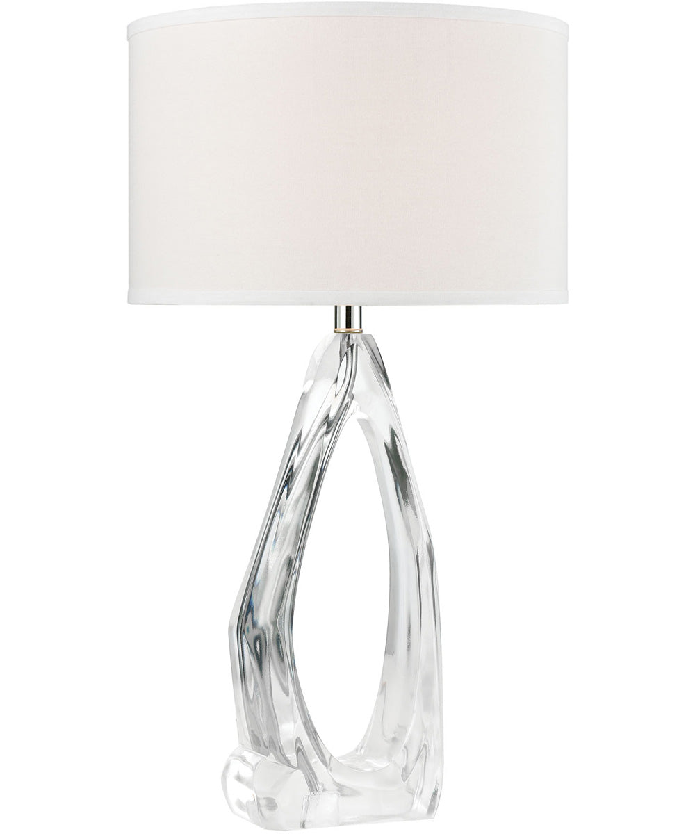Clarity Table Lamp Clear/a White Linen Shade