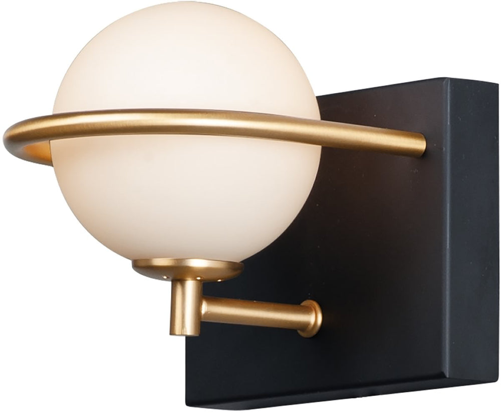 6"W Revolve LED 1-Light Wall Sconce Black / Gold