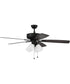 52" Pro Plus 114 White 4 Light Kit 4-Light LED Ceiling Fan (Blades Included) Flat Black