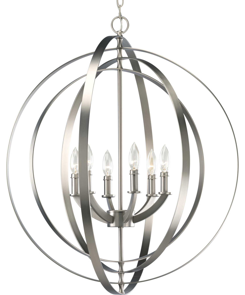 Equinox 6-Light Foyer Pendant Burnished Silver