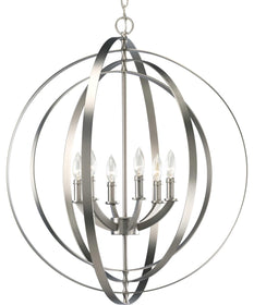 Equinox 6-Light Foyer Pendant Burnished Silver