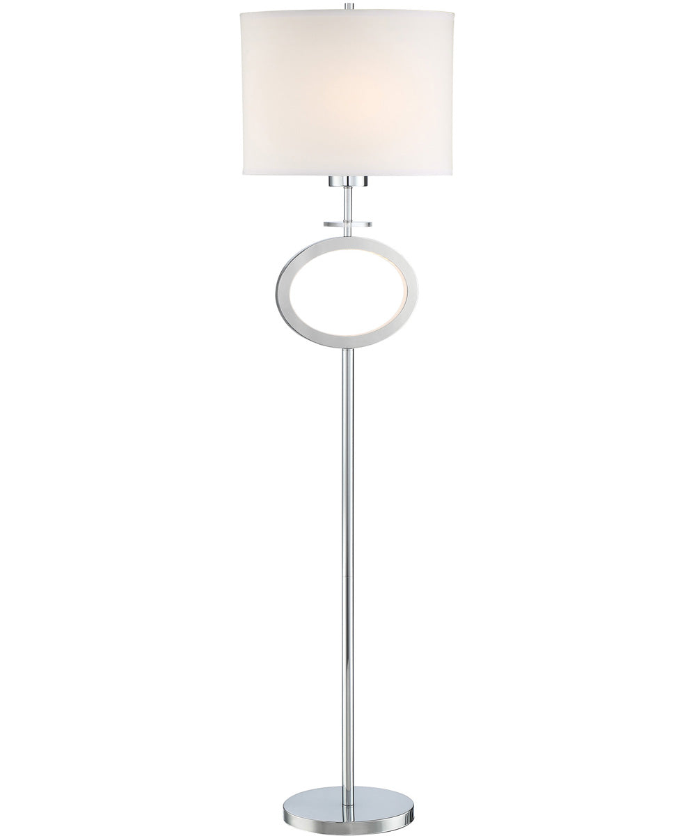 Renia II 2-Light Floor Lamp W/Led Night Chrome/ White Shade