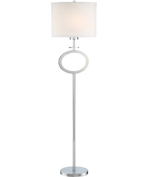 Renia II 2-Light Floor Lamp W/Led Night Chrome/ White Shade