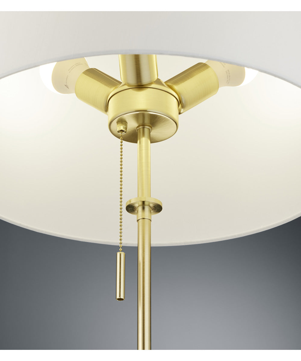X3 3-Light  Floor Lamp Satin Brass / White Shade